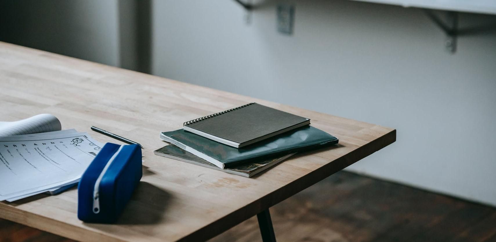 notebooks on table