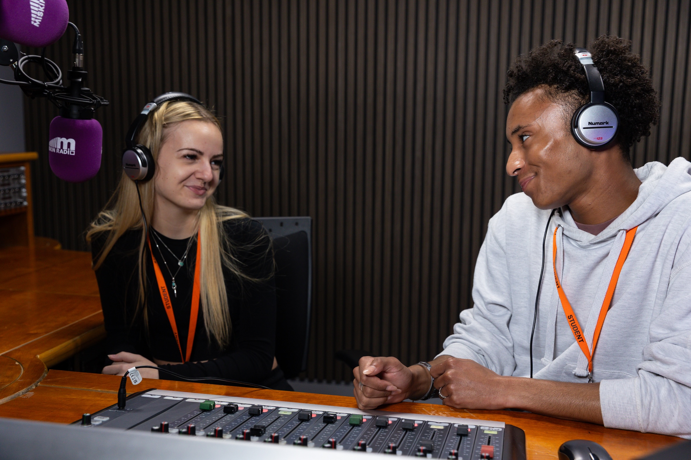 North Kent College media students in recording studio